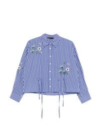 Maje floral-embroidered Striped Shirt | Blue | FARFETCH at Farfetch